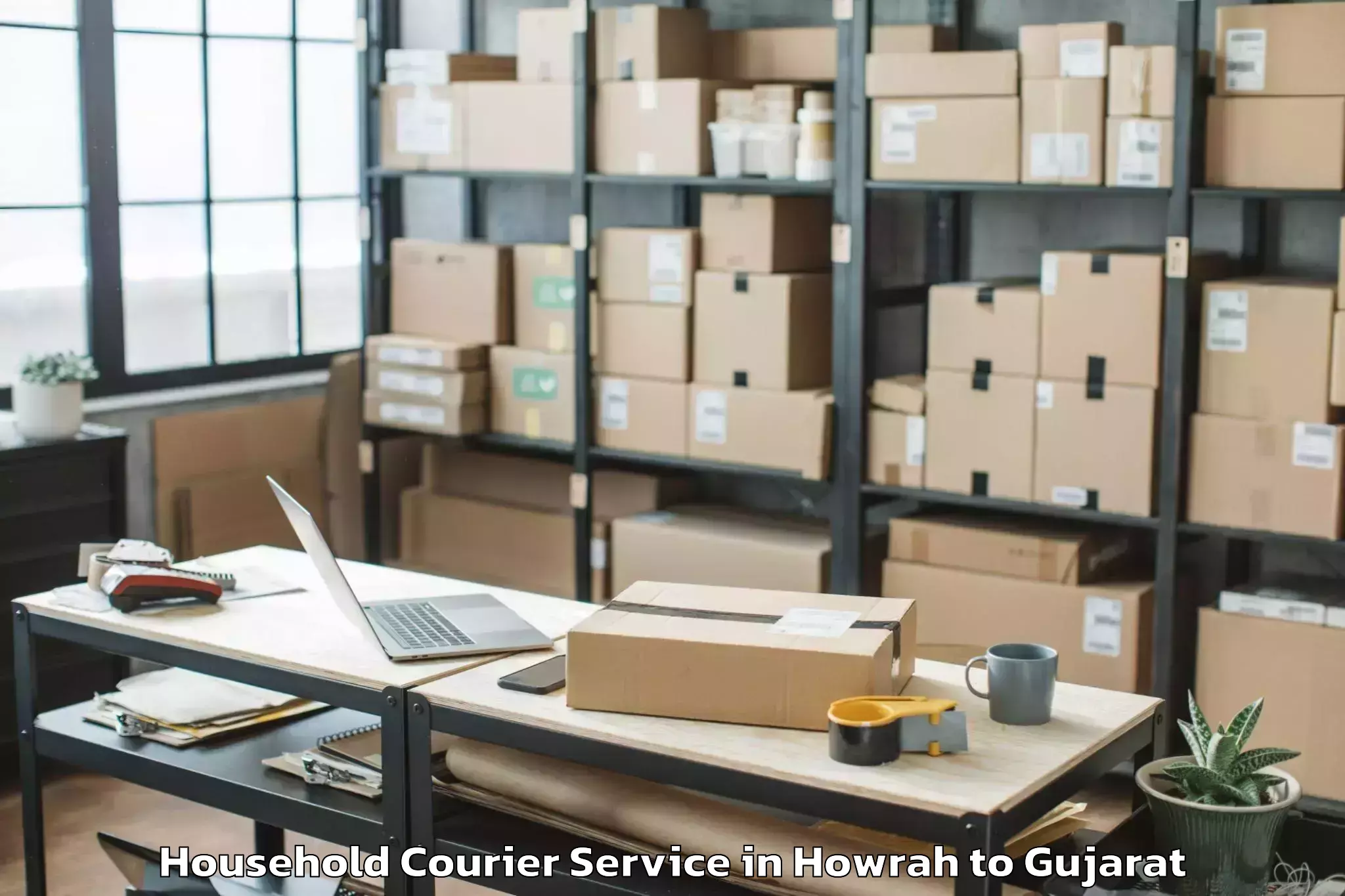 Professional Howrah to Karjan Household Courier